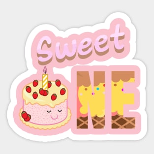 First Birthday Cake Sweet One Sticker